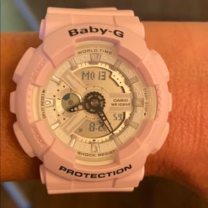 G Shock watch- baby pink, like new!